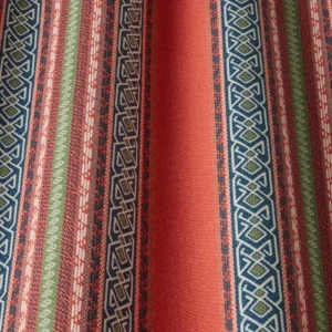 red striped fabric with weave