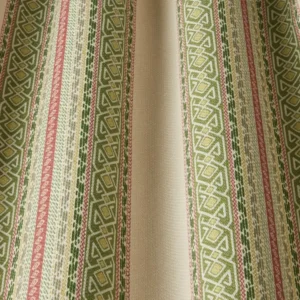 green striped fabric with weave