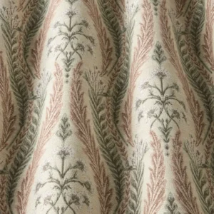 brown botanical fabric with weave