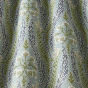 purple botanical fabric with weave