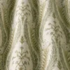 green botanical fabric with weave