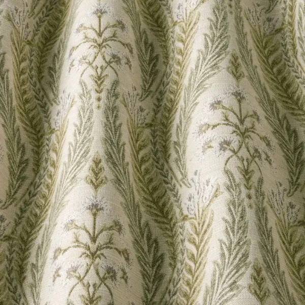 Verini Fabric - Sage by green botanical fabric with weave