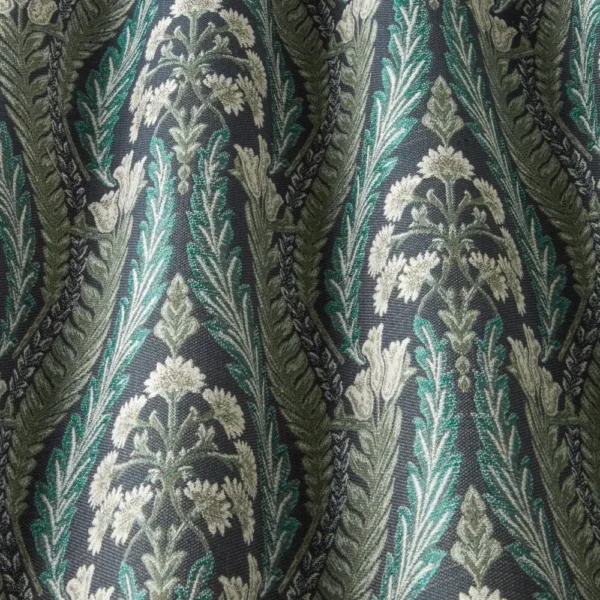 Verini Fabric - Sapphire by blue botanical fabric with weave