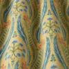 green botanical fabric with weave