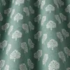 blue botanical fabric with weave