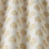 yellow botanical fabric with weave