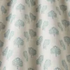 blue botanical fabric with weave