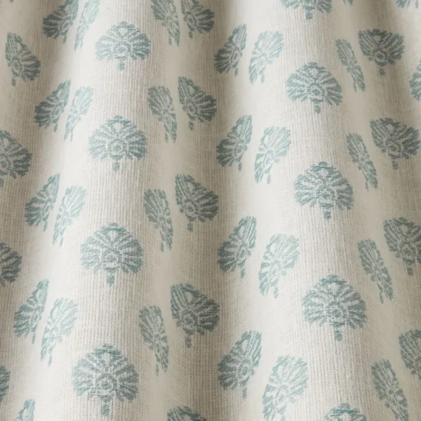 Segoa Fabric - Glacier by blue botanical fabric with weave