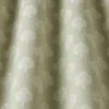 green botanical fabric with weave