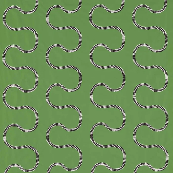Michi Fabric - Forest / Black Earth / First Light swatch