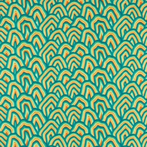 green botanical embroideried fabric from Harlequin