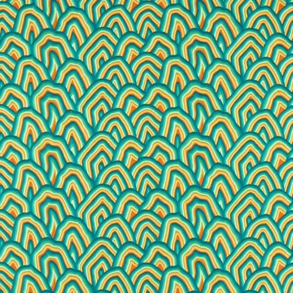 Kumo Fabric - Wilderness / Amber Light / Paprika by green botanical embroideried fabric from Harlequin