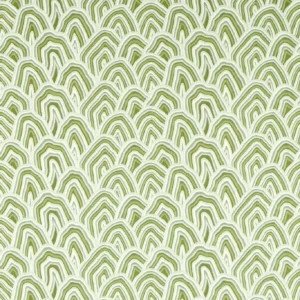 green botanical embroideried fabric from Harlequin