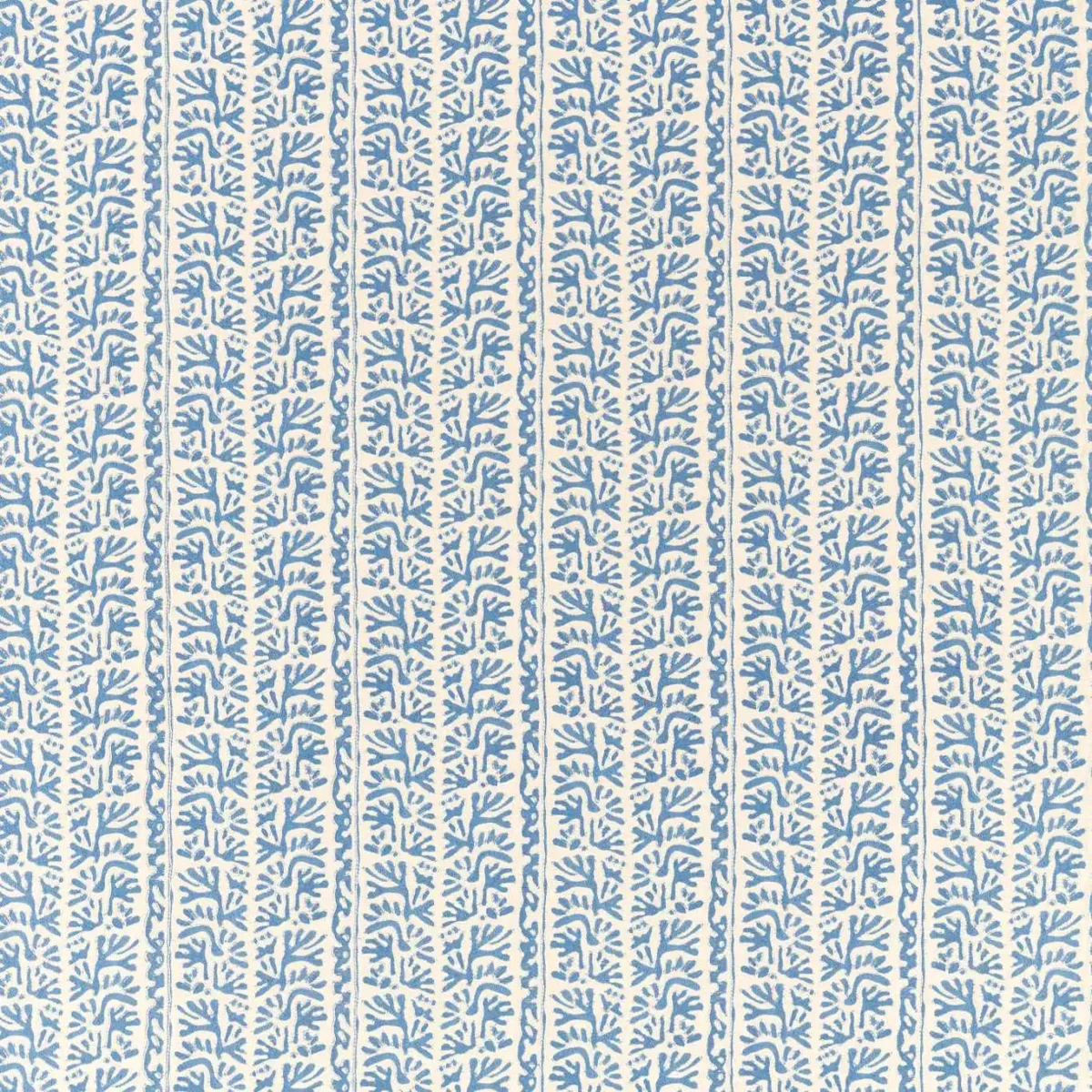 Khorol Fabric - Cornflower / Incense by blue botanical embroideried fabric from Harlequin