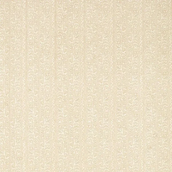 Khorol Fabric - Almond / Diffused Light by neutral botanical embroideried fabric from Harlequin