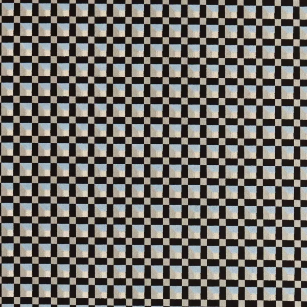 Blocks Fabric - Cornflower / Black Earth / Sketched by black-grey geometric woven fabric from Harlequin