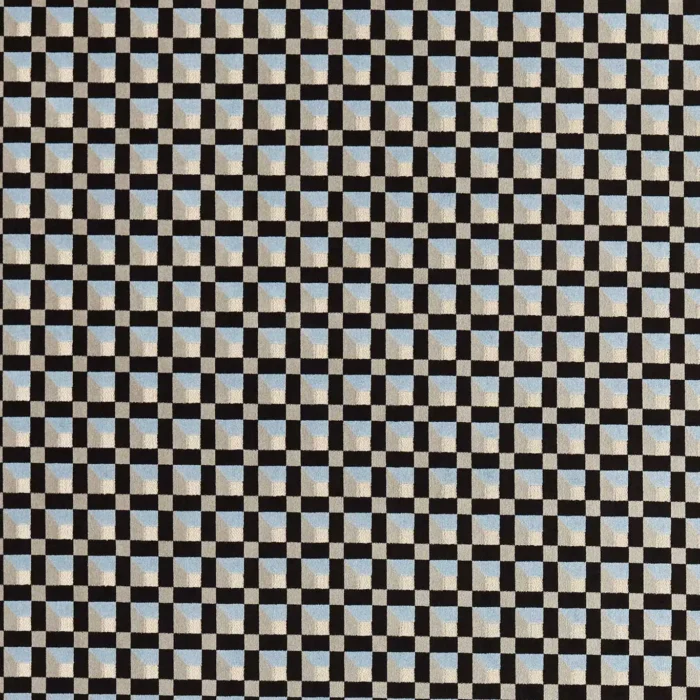 Blocks Fabric - Cornflower / Black Earth / Sketched swatch