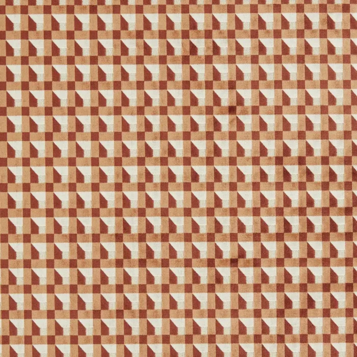 Blocks Fabric - Paprika / Bark / Bleached Coral swatch