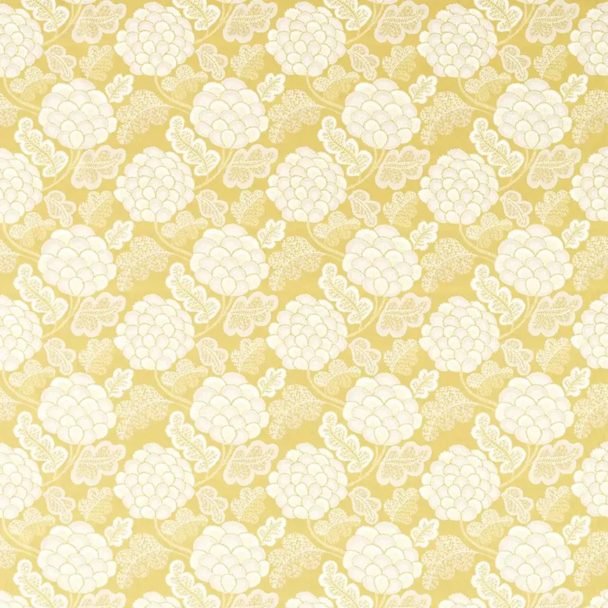 Flourish Fabric - Nectar / Zest / First Light by yellow botanical cotton fabric from Harlequin