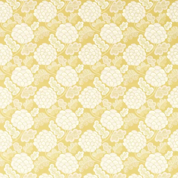 Flourish Fabric - Nectar / Zest / First Light by yellow botanical cotton fabric from Harlequin