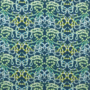 blue animal velvet-chenille fabric from Harlequin