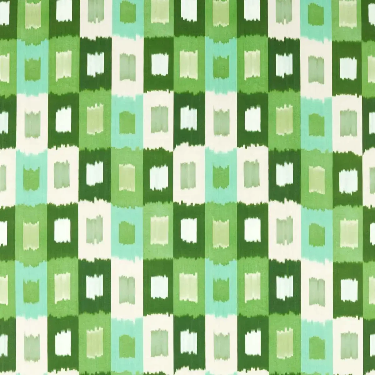 green geometric cotton fabric from Harlequin