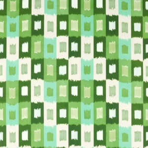 green geometric cotton fabric from Harlequin