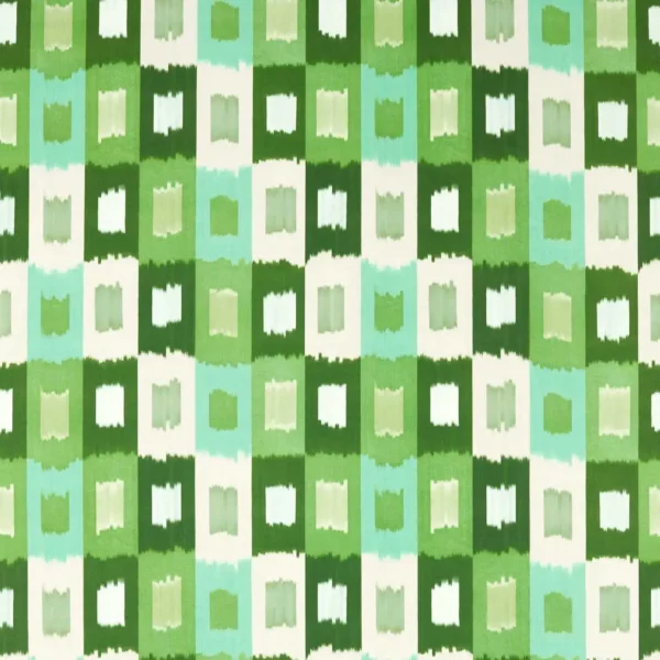 Shiruku Fabric - Emerald / Forest / Silver Willow by green geometric cotton fabric from Harlequin