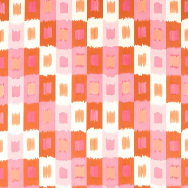 Shiruku Fabric - Paprika / Fuschia / Fig Blossom by pink geometric cotton fabric from Harlequin