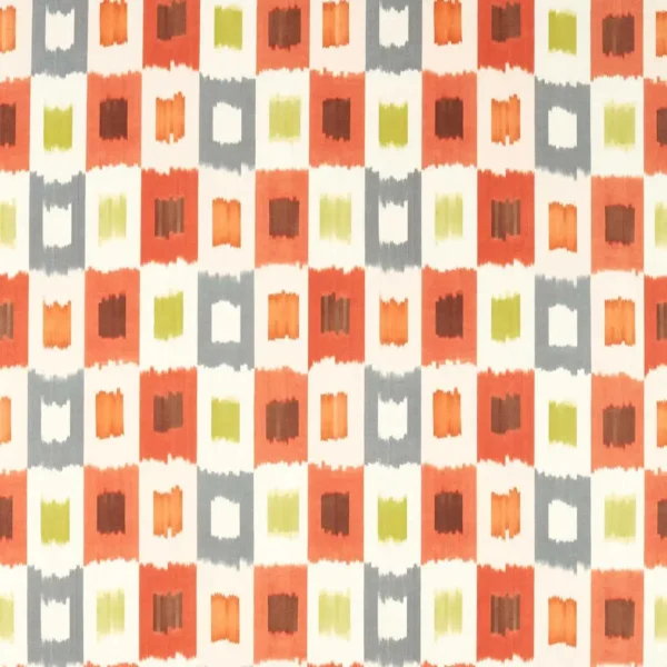 Shiruku Fabric - Paprika / Sketched / Nectar by multicolour geometric cotton fabric from Harlequin