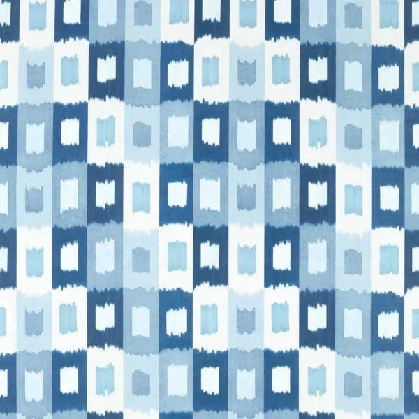 Shiruku Fabric - Wild Water / Azul / Exhale by blue geometric cotton fabric from Harlequin