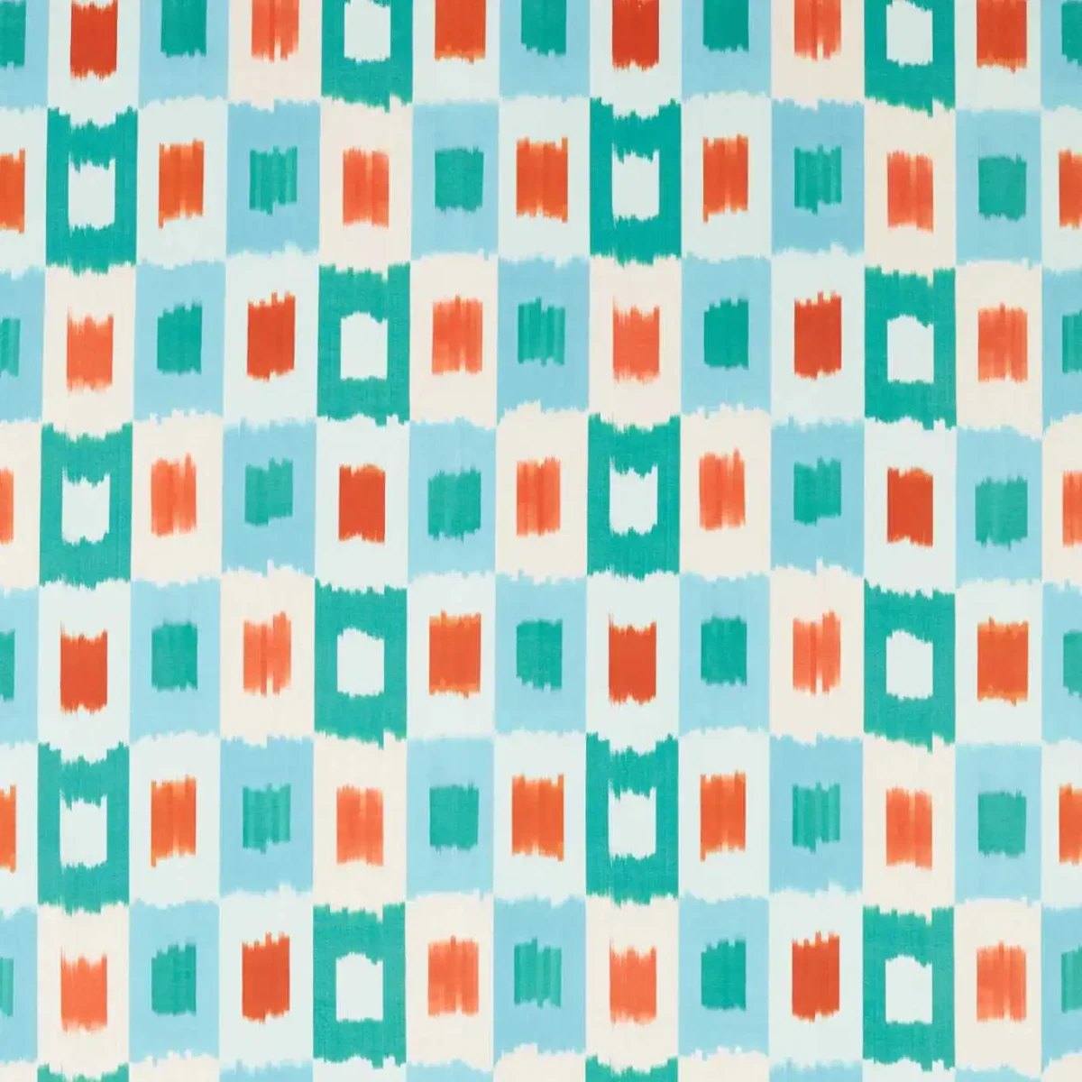 Shiruku Fabric - Harissa / Amazonia / Emerald by blue geometric cotton fabric from Harlequin