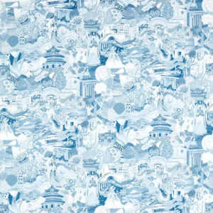 blue traditional cotton fabric from Harlequin