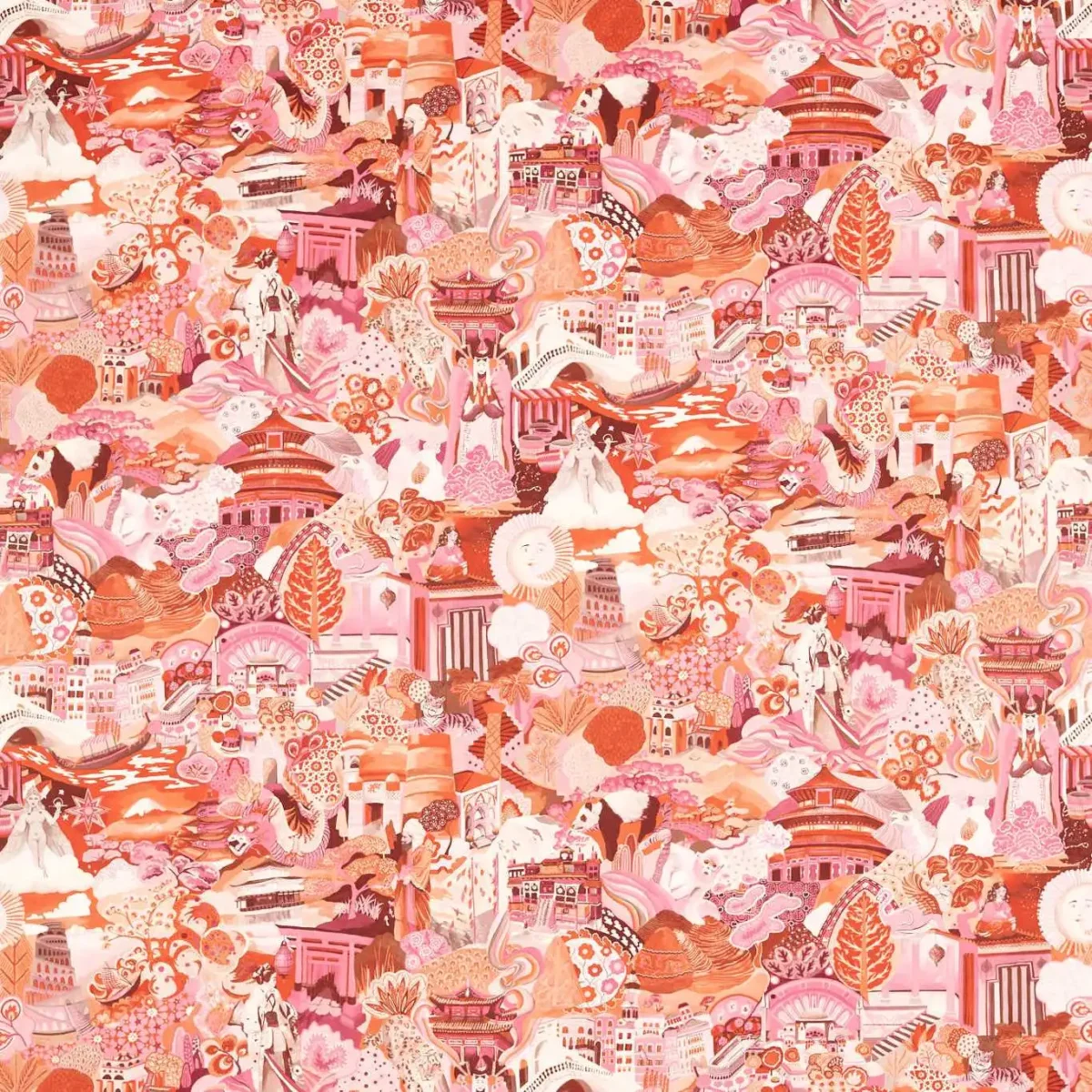 orange traditional cotton fabric from Harlequin