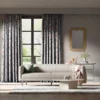 calathea fabric curtains with beige sofa
