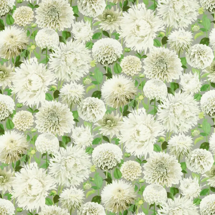 Dahlia Fabric - Sail Cloth / Meadow / Sketched swatch