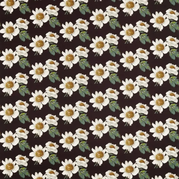 black-grey botanical cotton fabric from Harlequin