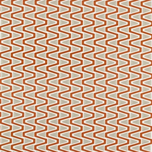 Perception Fabric - Brazillian Rosewood / Shiitake / New Begginings by orange geometric cotton fabric from Harlequin