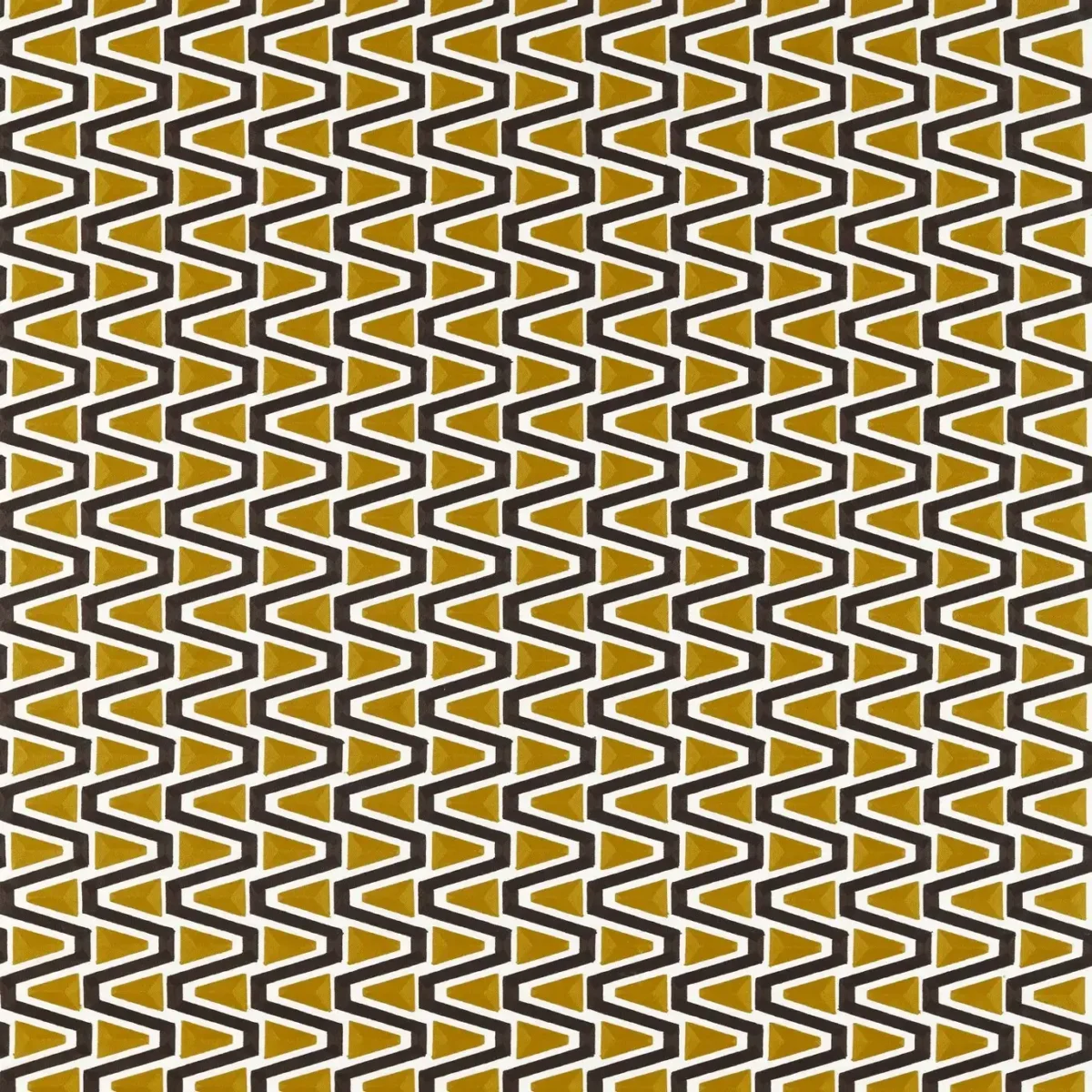 Perception Fabric - Dijon / Black Earth / New Beginnings by yellow geometric cotton fabric from Harlequin