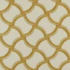 yellow geometric embroideried fabric from Harlequin