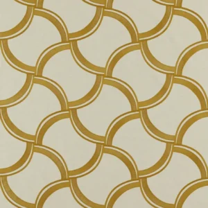 yellow geometric embroideried fabric from Harlequin