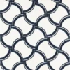 blue geometric embroideried fabric from Harlequin