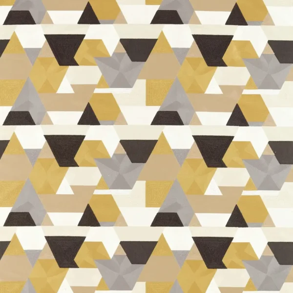 yellow geometric embroideried fabric from Harlequin