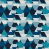 blue geometric embroideried fabric from Harlequin