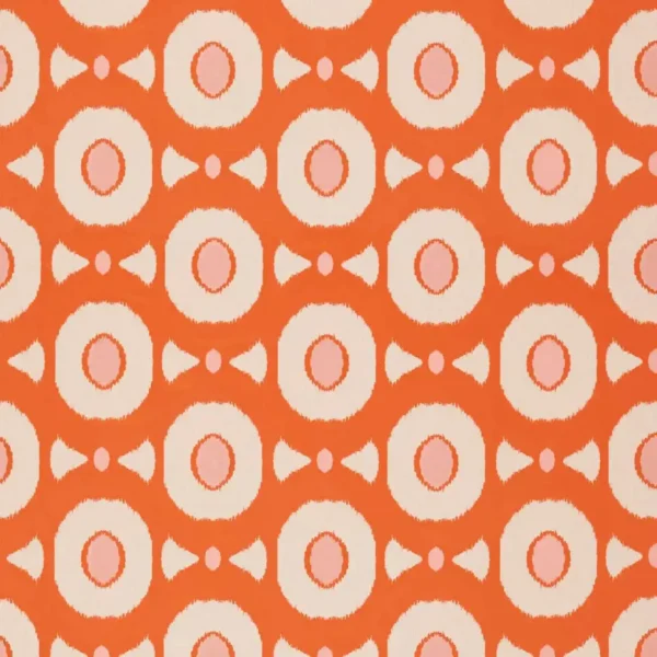 Zinnia Fabric - Clemetine / Peony by orange contemporary silk-satin fabric from Harlequin