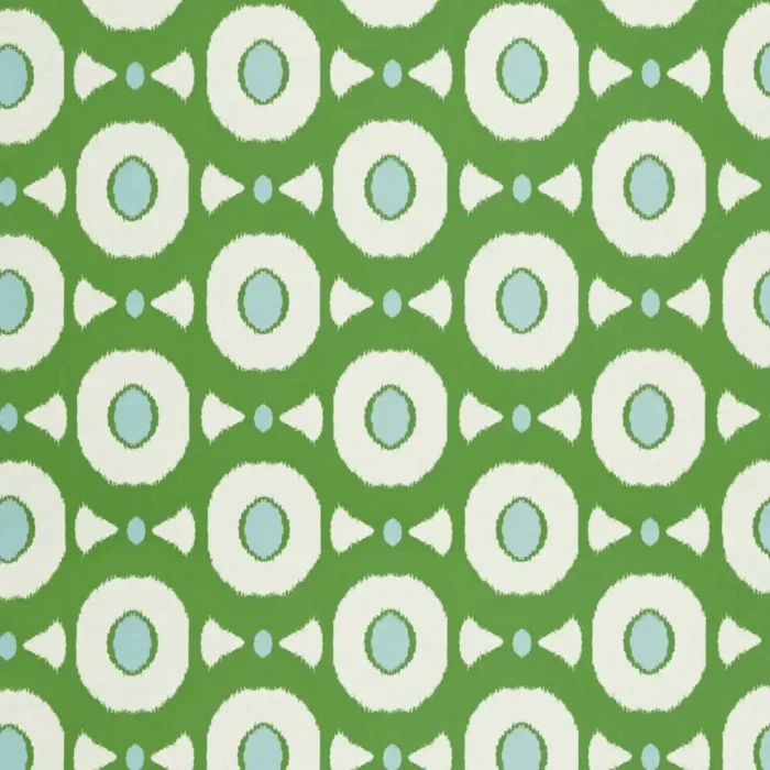 Zinnia Fabric - Emerald / Sky swatch