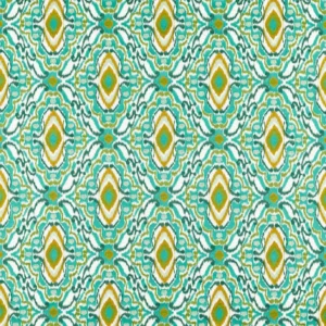 green traditional embroideried fabric from Harlequin