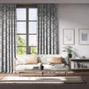 grey circle design curtains