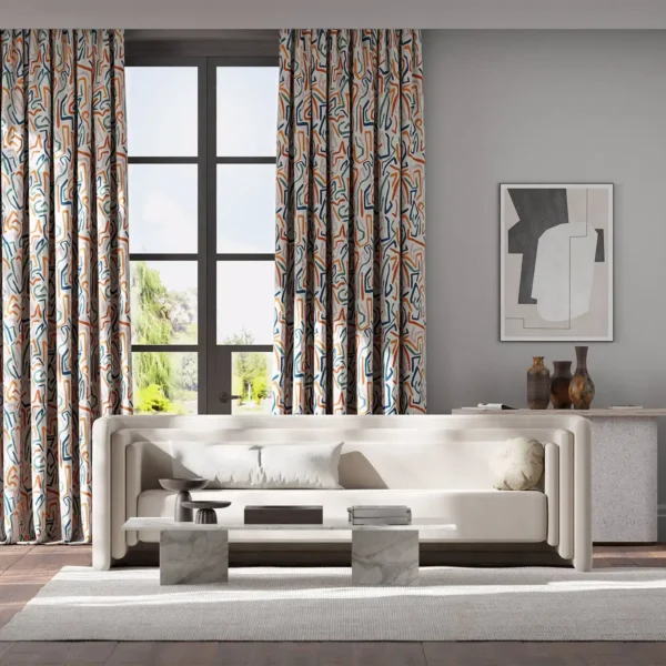 light multi colour swiggle curtains