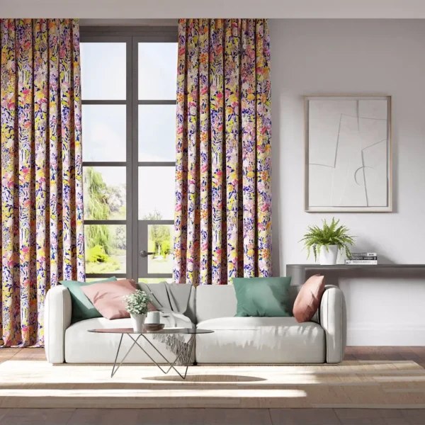 Sanguine Fabric - Pomegranate / Clementine / Peony / Blueberry by multi colours flower curtains